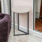 Mesa de Canto Industrial Jade Tampo MDF Base Ferro Decoração Sala Mesa de Canto Industrial Jade Tampo MDF Base Ferro Decoração Sala
