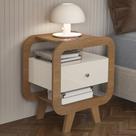 Mesa de Canto Lateral 55cm Para Quarto Nora Off/Pinho A09 - Mpozenato