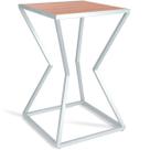 Mesa de Canto Lateral Alta Quadrada para Sala Austria - Branca Jade