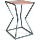 Mesa de Canto Lateral Alta Quadrada para Sala Austria - Prata Jade