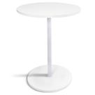 Mesa de Canto Lateral Alta Redonda para Sala Albany - Branca