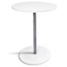 Mesa de Canto Lateral Alta Redonda para Sala Albany - Prata Branca