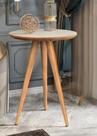 Mesa De Canto Mesinha Apoio Sofá Aparador Lateral Sala Decor Classic Off White/Freijo