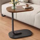 Mesa de Canto Mesinha de Apoio Marrom Escuro Design Orgânico MDF Ambiente Moderno