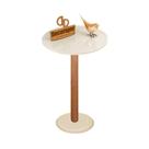 Mesa De Canto Monopé Com Vidro 45cm Off White 70cm Mesa De Canto Monopé Com Vidro 45cm Off White 70cm