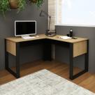 Mesa de Canto para Computador Escritório ME4181 Amêndoa Preto