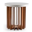 Mesa De Canto Redonda Lateral Sofá Ravena 60cm Altura Branco