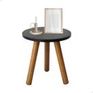 Mesa de Canto Redonda Pé Palito Retro Apoio de Sofa Decoração MDF