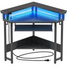 Mesa de canto Rolanstar 113x88x88 cm com LED e tomadas