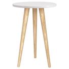 Mesa de Canto Theo Branco Madeira Natural Reller