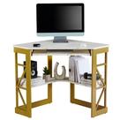 Mesa de Canto VECELO com Bandeja para Teclado e Prateleiras de Armazenamento 104x71x76cm