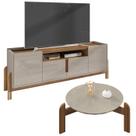Mesa de Centro 006008 e Rack Para TV 011080 Off White Cedro DCASA