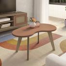 Mesa de Centro 100% MDF Design Orgânica Marrom Terracota/Carvalho Mesa de Centro 100% MDF Design Orgânica Marrom Terracota/Carvalho
