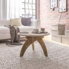 Mesa de Centro 100% MDF Redonda Retrô Jade Bege Off White/Pinho