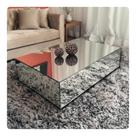 Mesa de Centro 70x40x25 cm Espelho Cristal Prata