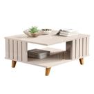 Mesa de Centro Açai Sala com Pés de Madeira Maciça