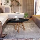 Mesa de Centro Apoio Decoração Para Sala Pés Madeira Estilo Retrô Dubai Preto