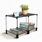 Mesa de Centro Aramada Decorativa para Sala 35x60cm Mesinha de Apoio Estilo Industrial Preto