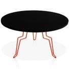 Mesa de Centro Argélia Redonda em Aço e MDF Clean - Cobre e Preto Mesa de Centro Argélia Redonda em Aço e MDF Clean - Cobre e Preto