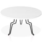 Mesa de Centro Argélia Redonda em Aço e MDF Clean - Preta e Branca Mesa de Centro Argélia Redonda em Aço e MDF Clean - Preta e Branca