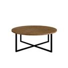 Mesa de Centro Baixa Estilo Industrial Vermont Base Metálica Preto A05 - D'Rossi