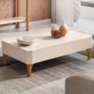 Mesa de Centro Baixa para Sala Pé Madeira Liz Off White - Hb Móveis
