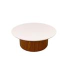 Mesa De Centro Base Cilíndrica 80cm Cor Branco