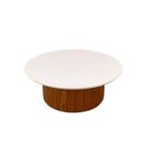 Mesa de Centro Base Cilíndrica 80cm Madeira Freijo Mesa de Centro Base Cilíndrica 80cm Madeira Freijo