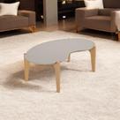 Mesa de Centro Caribe 105cm p/ Decoração e Utilidades - Off White Perolizado/Freijo