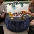 Mesa de Centro Cervejeira em Aço e Corda Náutica Azul Harpia Mesa de Centro Cervejeira em Aço e Corda Náutica Azul Harpia