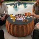 Mesa de Centro Cervejeira em Aço e Corda Náutica Terracota Harpia Mesa de Centro Cervejeira em Aço e Corda Náutica Terracota Harpia