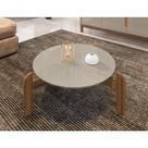 Mesa De Centro Circular Para Sala De Estar Lizz Off-white-cedro