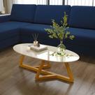 Mesa De Centro Classic Off White/Amêndoa Tebarrot Móveis