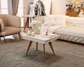 Mesa de Centro Classic Pés de Eucalipto Maciço Off White Móveis Decor