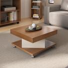 Mesa de Centro com Rodízio Quadrada Saara Marrom Cinamomo/Off White Mesa de Centro com Rodízio Quadrada Saara Marrom Cinamomo/Off White