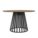 Mesa de Centro Cone Base Metálica Preta Tampo Amadeirado 120cm