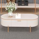 Mesa De Centro Decorativa Sala de Estar Orgânico Giverny D05 Off White - Lyam Decor