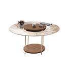 Mesa de Centro Decorativa Sala de Estar Walker Pés de Aço Tampo Vidro Castanho G26 - Gran Belo