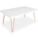 Mesa de Centro Dublin Retangular em Aço e MDF Clean - Cobre e Branca Mesa de Centro Dublin Retangular em Aço e MDF Clean - Cobre e Branca