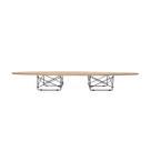 Mesa de Centro Eames Wire Eiptical - Base Preta - Tampo Madeira Natural Mesa de Centro Eames Wire Eiptical - Base Preta - Tampo Madeira Natural