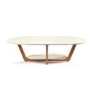 Mesa De Centro Elegance MDF Off White Nature Tebarrot Móveis