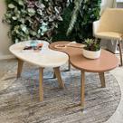 Mesa de Centro Flora 100% Mdf Terracota/Off White - Pnr Móveis Mesa de Centro Flora 100% Mdf Terracota/Off White - Pnr Móveis