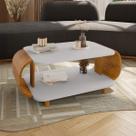 Mesa de Centro Floripa Off White/Naturalle - Móveis Bechara