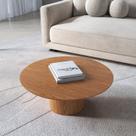 Mesa de Centro Gama Redonda 90cm X 30cm Marrom Natural/Carvalho