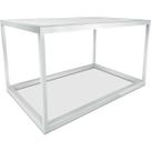 Mesa De Centro Goldin Retangular Para Sala Decoração Branco/Branco Mesa De Centro Goldin Retangular Para Sala Decoração Branco/Branco
