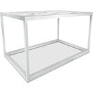 Mesa De Centro Goldin Retangular Para Sala Decoração Branco/Vulcano Mesa De Centro Goldin Retangular Para Sala Decoração Branco/Vulcano