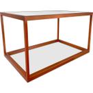 Mesa De Centro Goldin Retangular Para Sala Decoração Cobre/Branco