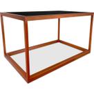 Mesa De Centro Goldin Retangular Para Sala Decoração Cobre/Preto Mesa De Centro Goldin Retangular Para Sala Decoração Cobre/Preto