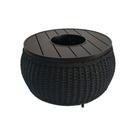 Mesa de Centro Gourmet 70cm com Champanheira em Corda Náutica Preto Base Preta Linha Plus Mesa de Centro Gourmet 70cm com Champanheira em Corda Náutica Preto Base Preta Linha Plus