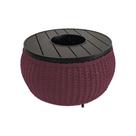 Mesa de Centro Gourmet 90cm com Champanheira em Corda Náutica Vermelho Bordô Base Preta Linha Plus